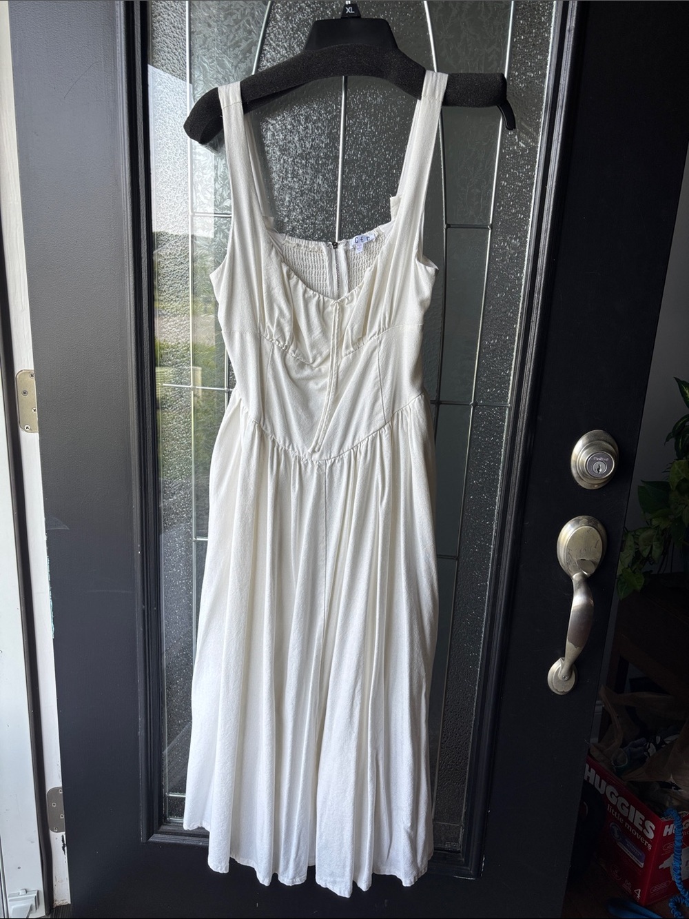 Form Fitting Cottage Core White Midi Dress - GORGEOUS on